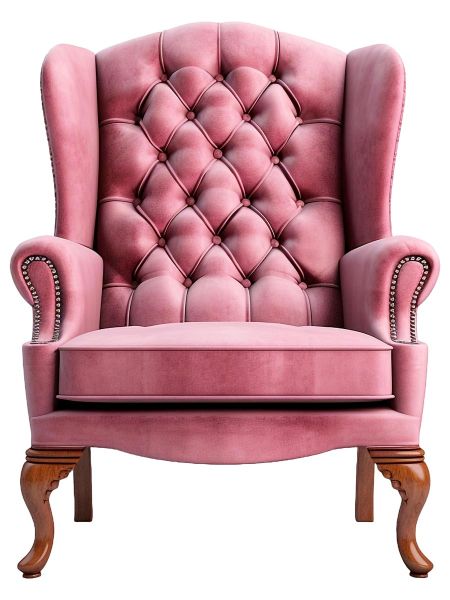 fauteuil contemporain en velours de couleur rose